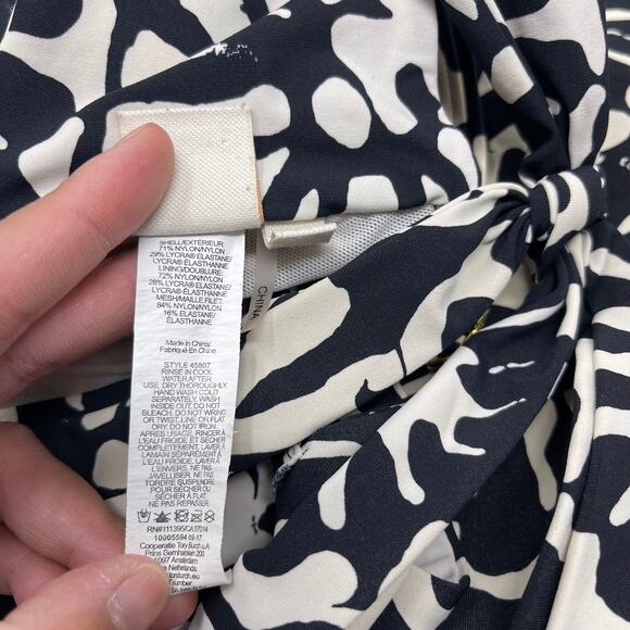 Tory Burch XSmall Black Cream Pomelo Floral Print Bikini Set High Waist Bottoms - Picture 7 of 10